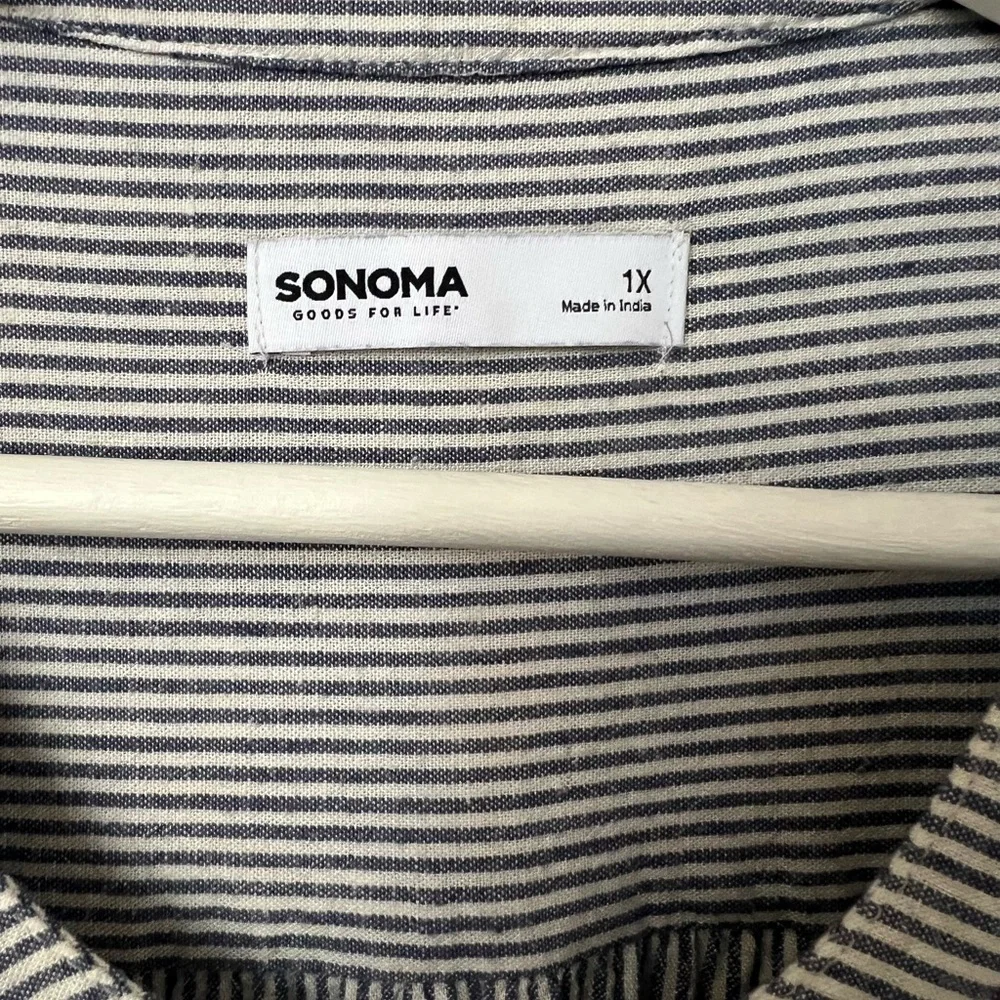 Sonoma Gray and White Striped Dress - Picture 7 of 8